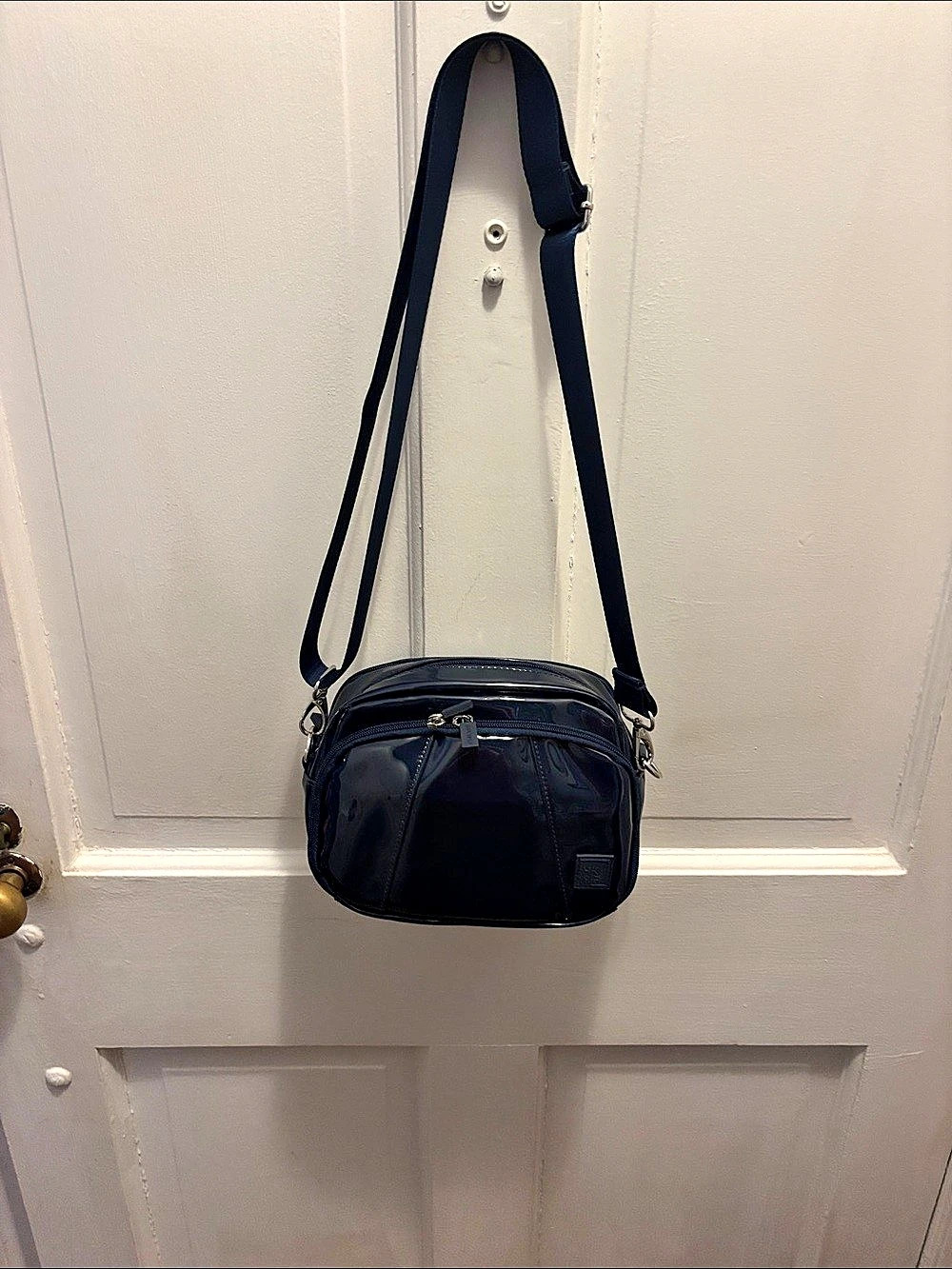 IHKWIP Crossbody navy blue patent brand new